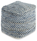 Chevron Pouf