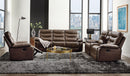 Aashi Brown Leather-Gel Match Sofa (Motion)