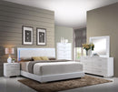 Lorimar White PU & Chrome Leg Eastern King Bed