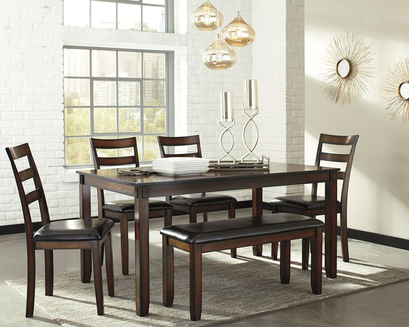 Coviar Dining Table and Chairs with Bench (Set of 6)