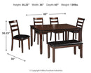 Coviar Dining Table and Chairs with Bench (Set of 6)