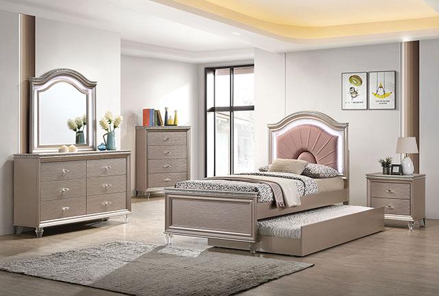 ALLIE Trundle Beige & Rose Gold
