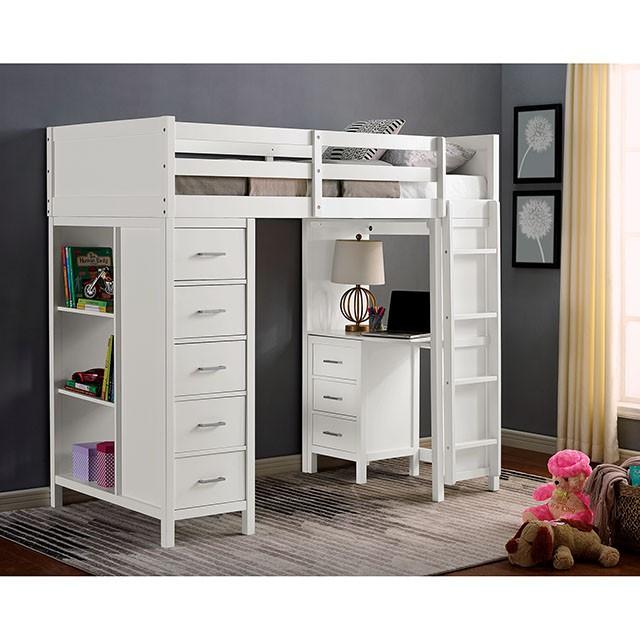 CASSIDY Twin Loft Bed w/ Drawers