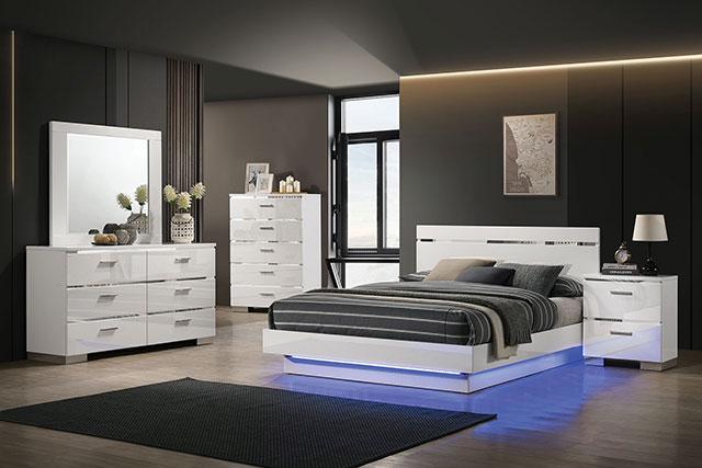 ERLACH Cal.King Bed, White/Chrome image