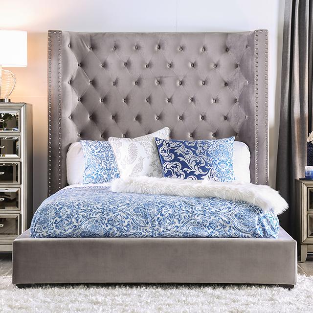 ROSABELLE E.King Bed, Gray