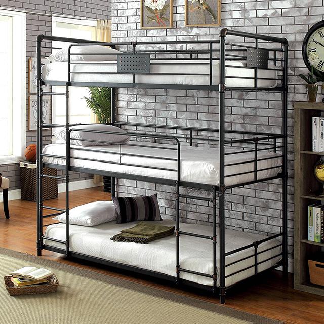 Olga I Antique Black Twin/Twin/Twin Bunk Bed image