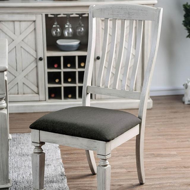 Georgia Antique White/Gray Side Chair (2/CTN)
