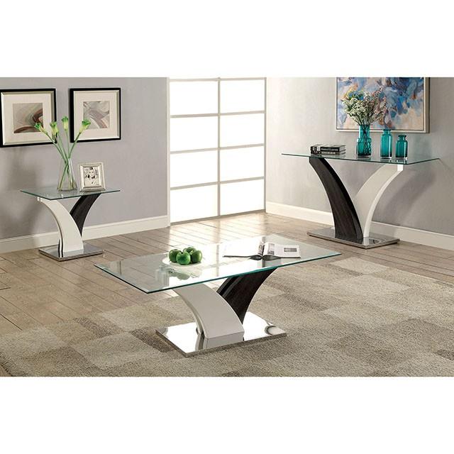 SLOANE White/Dark Gray/Chrome Coffee Table image