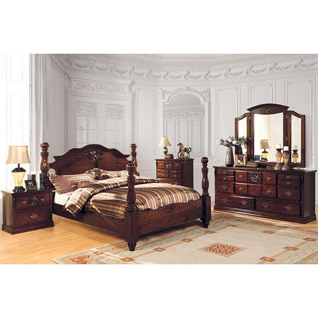 Tuscan II Glossy Dark Pine E.King Bed