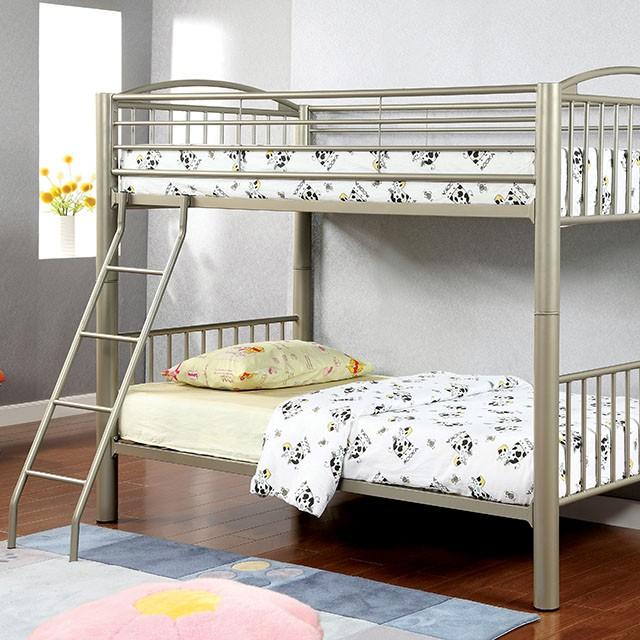 Lovia Metallic Gold Twin/Twin Bunk Bed