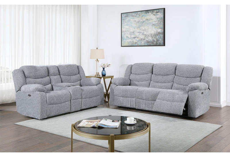 U5929 GREY POWER RECLINING SOFA / POWER CONSOLE RECLINING LOVESEAT image