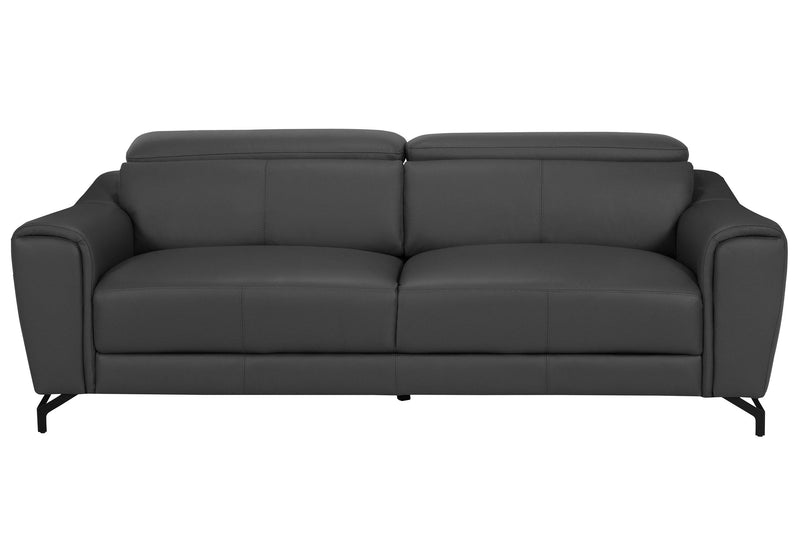 U6008 DARK GREY LEATHER SOFA image