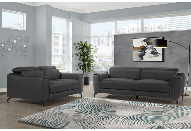 U6008 DARK GREY SOFA/LOVESEAT image