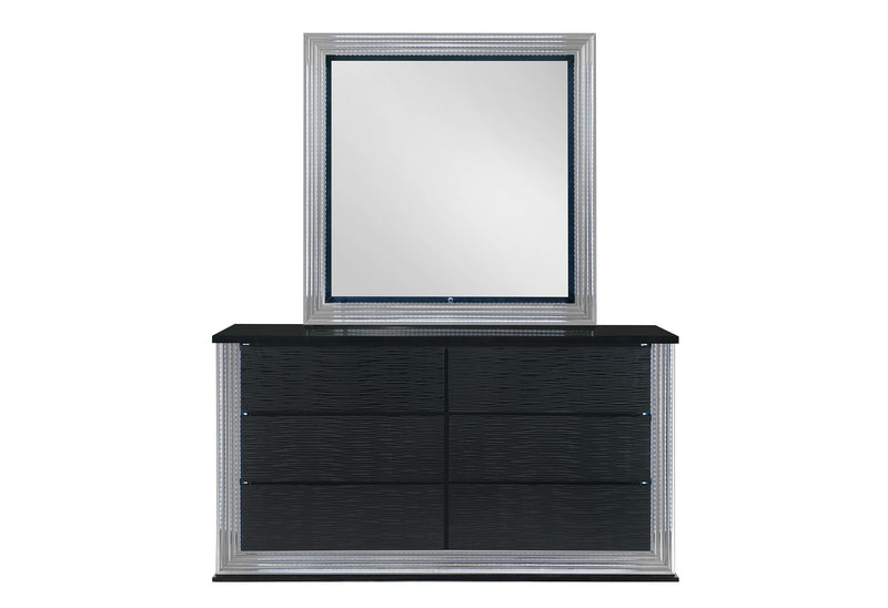 YLIME WAVY BLACK DRESSER WITH LED image