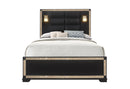BLAKE BLACK QUEEN BED WITH LAMPS