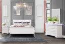 CHARLIE WHITE QUEEN BED WITH LED, DRESSER, MIRROR AND NIGTHSTAND
