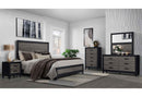 LISBON GREY/BLACK QUEEN BED, DRESSER, MIRROR AND NIGHTSTAND