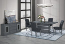 MONACO DARK GREY DINING TABLE AND 8 MONACO DARK GREY DINING CHAIRS