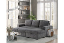 U2660 GREY L SOFA BED SECTIONAL WITH PULLOUT