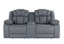 U7069 GREY 10 PWR CON REC LOVESEAT WITH LED AND IMMERSIVE SOUND