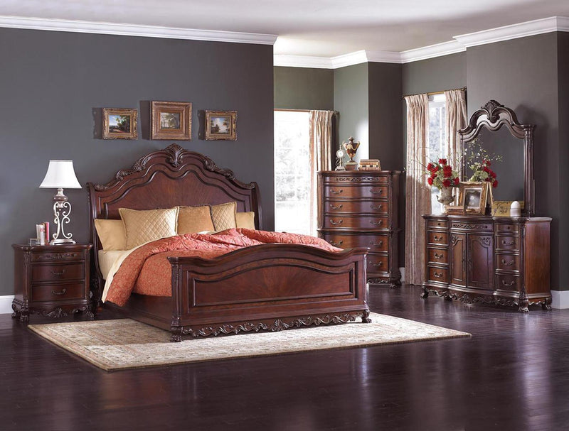 Homelegance Deryn Park Queen Sleigh Bed in Cherry 2243SL-1