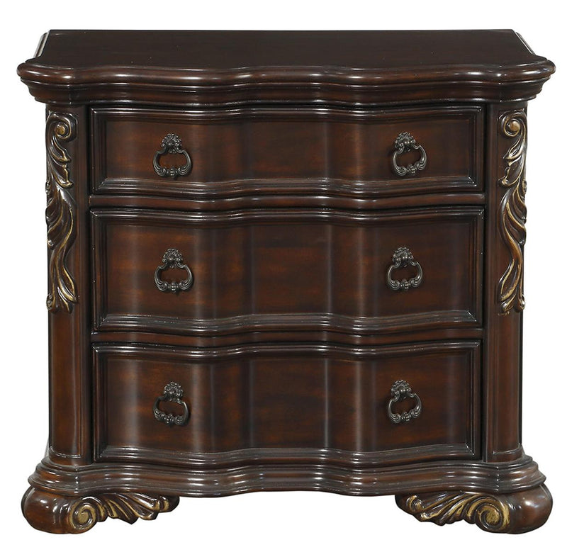 Homelegance Royal Highlands 3 Drawer Nightstand in Rich Cherry 1603-4