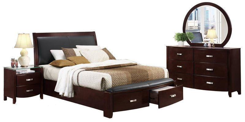 Homelegance Lyric King Sleigh Storage Bed in Dark Espresso 1737KNC-1EK