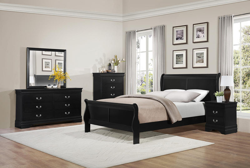 Homelegance Mayville Queen Sleigh Bed in Black 2147BK-1