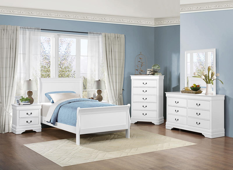 Homelegance Mayville Full Sleigh Bed in White 2147FW-1