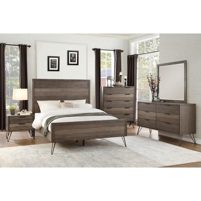 Homelegance Urbanite King Panel Bed in Tri-tone Gray 1604K-1EK