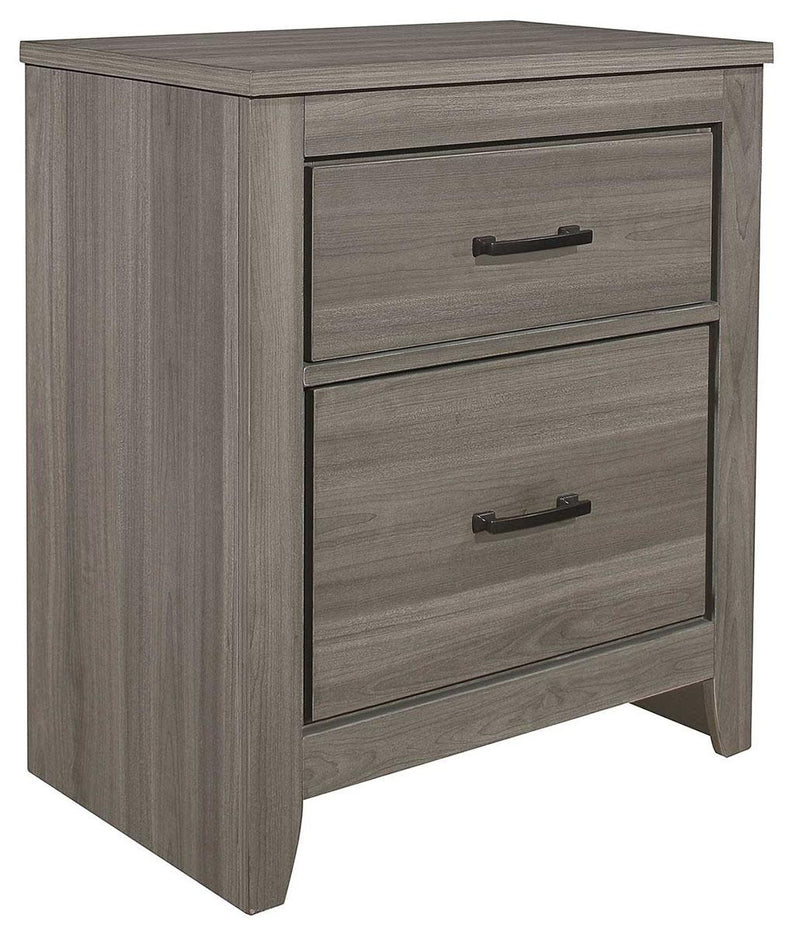 Homelegance Waldorf 2 Drawer Nightstand in Dark Gray 1902-4