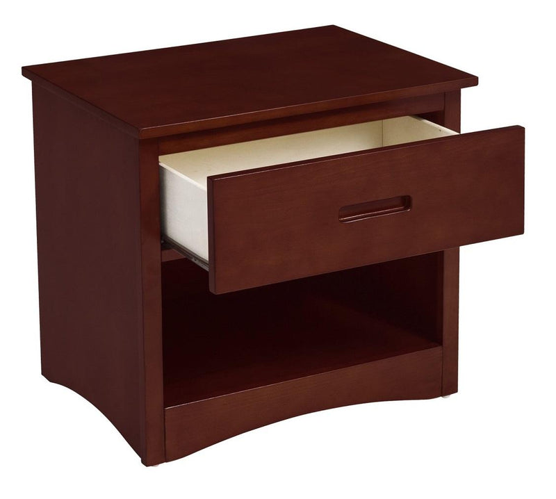 Homelegance Rowe 1 Drawer Night Stand in Dark Cherry B2013DC-4