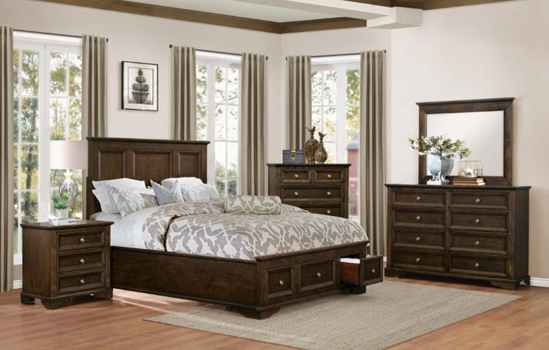 Homelegance Eunice King Platform Bed with Footboard Storage in Espresso 1844KDC-1EK*