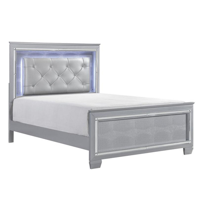 Homelegance Allura Queen Panel Bed in Silver 1916-1*