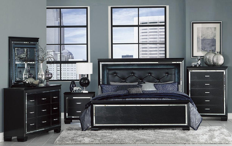 Homelegance Allura Nightstand in Black 1916BK-4