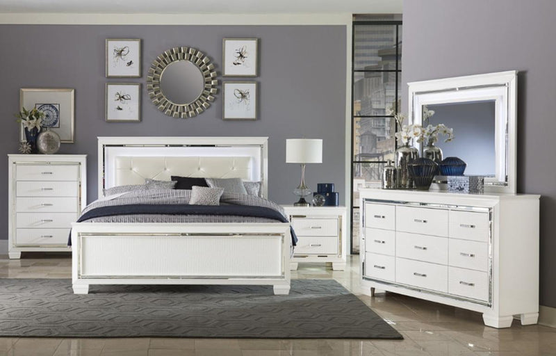 Homelegance Allura Full Panel Bed in White 1916FW-1*