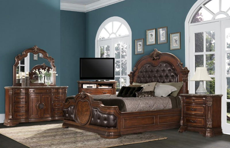 Homelegance Antoinetta King Panel Bed in Warm Cherry 1919K-1EK*