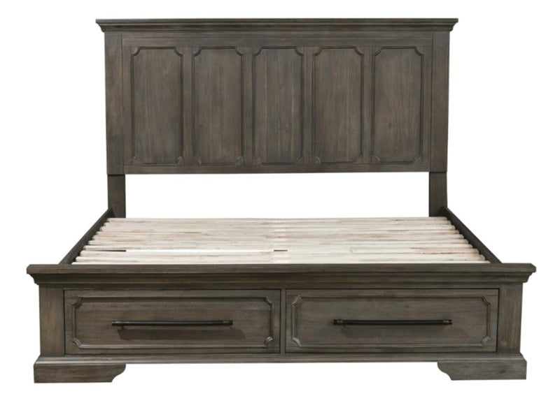 Homelegance Taulon Queen Platform Bed with Footboard Storage in Dark Oak 5438-1*