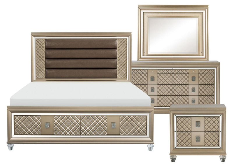 Homelegance Furniture Loudon 8 Drawer Dresser in Champagne Metallic 1515-5