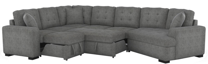 Homelegance Furniture Logansport Armless 2-Seater with Pull-out Bed in Gray 9401GRY-2A