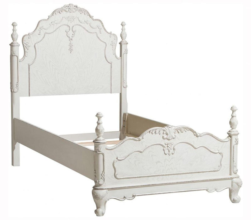 Homelegance Cinderella Full Poster Bed in Antique White 1386FNW-1*