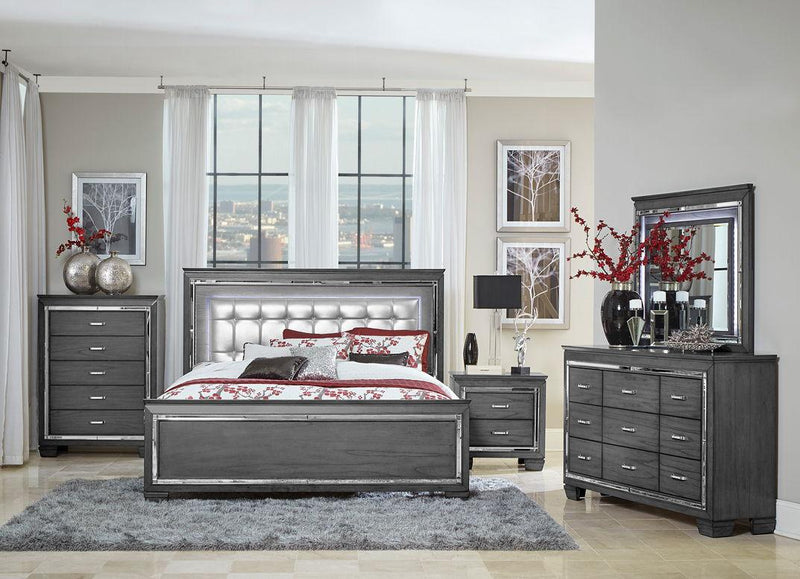 Homelegance Allura Queen Panel Bed in Gray 1916GY-1*