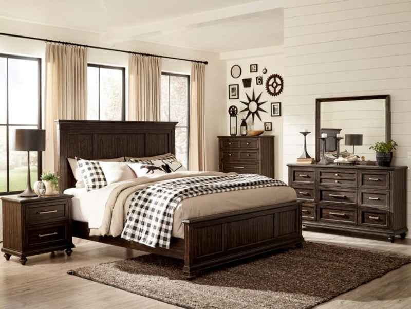 Homelegance Cardona King Panel Bed in Driftwood Charcoal 1689K-1EK*