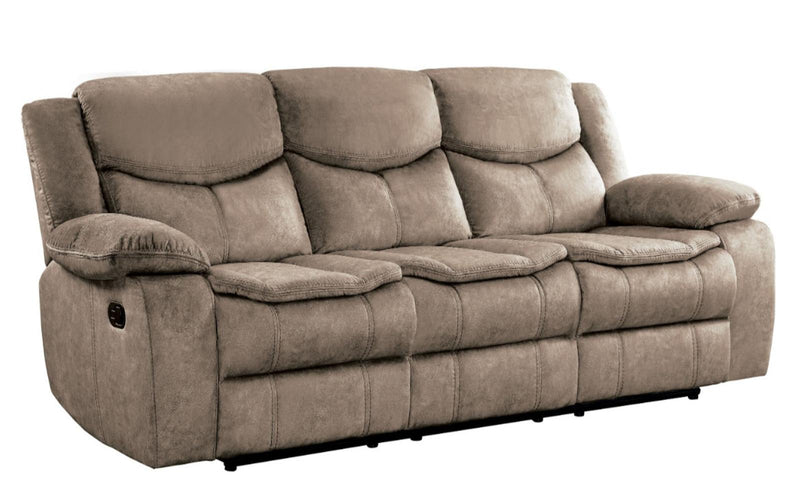 Homelegance Furniture Bastrop Double Reclining Sofa in Brown 8230FBR-3