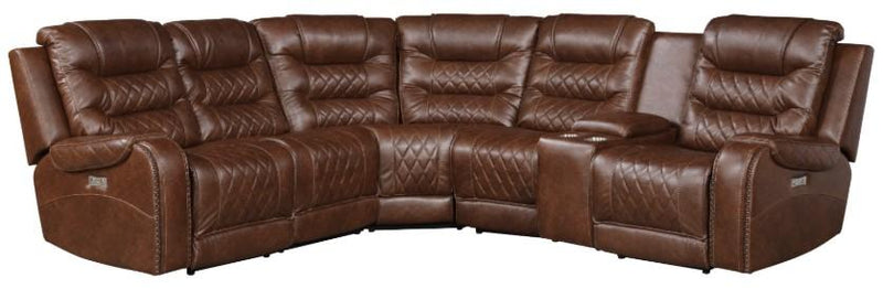 Homelegance Furniture Putnam Corner Seat in Brown 9405BR-CR