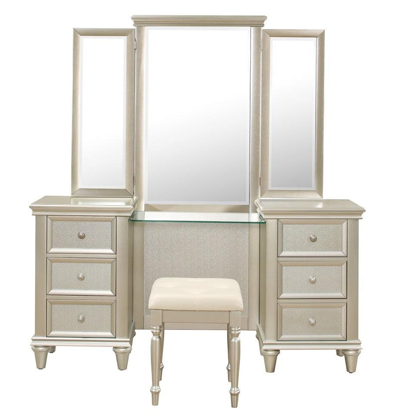 Celandine Vanity Dresser with Mirror in Silver 1928-15* image