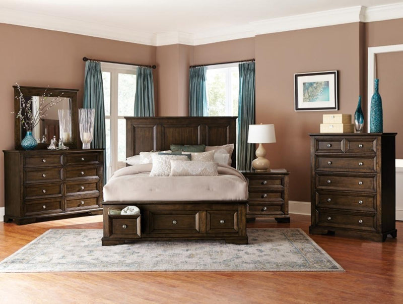Eunice King Platform Bed with Footboard Storage in Espresso 1844KDC-1EK*