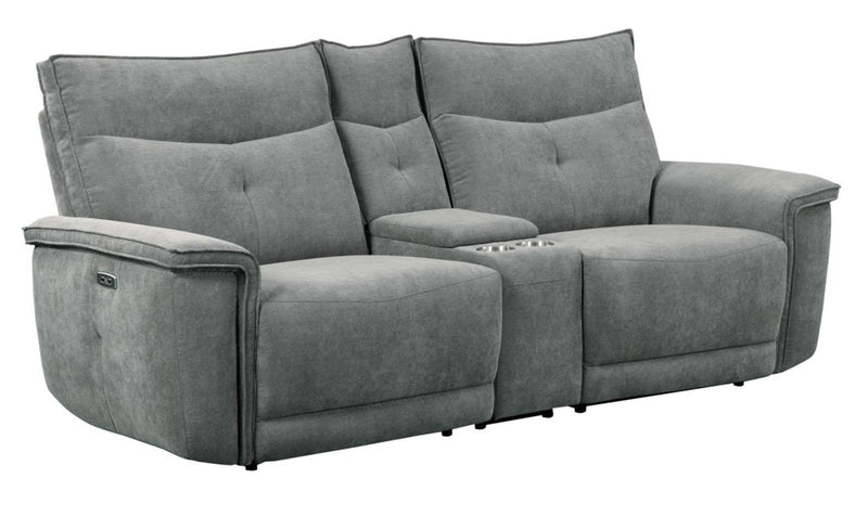 Tesoro Power Double Reclining Loveseat in Dark Gray 9509DG-2CNPWH*