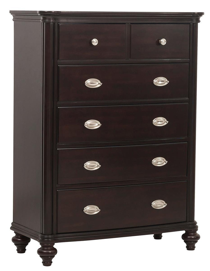 Marston 5 Drawer Chest in Dark Cherry 2615DC-9