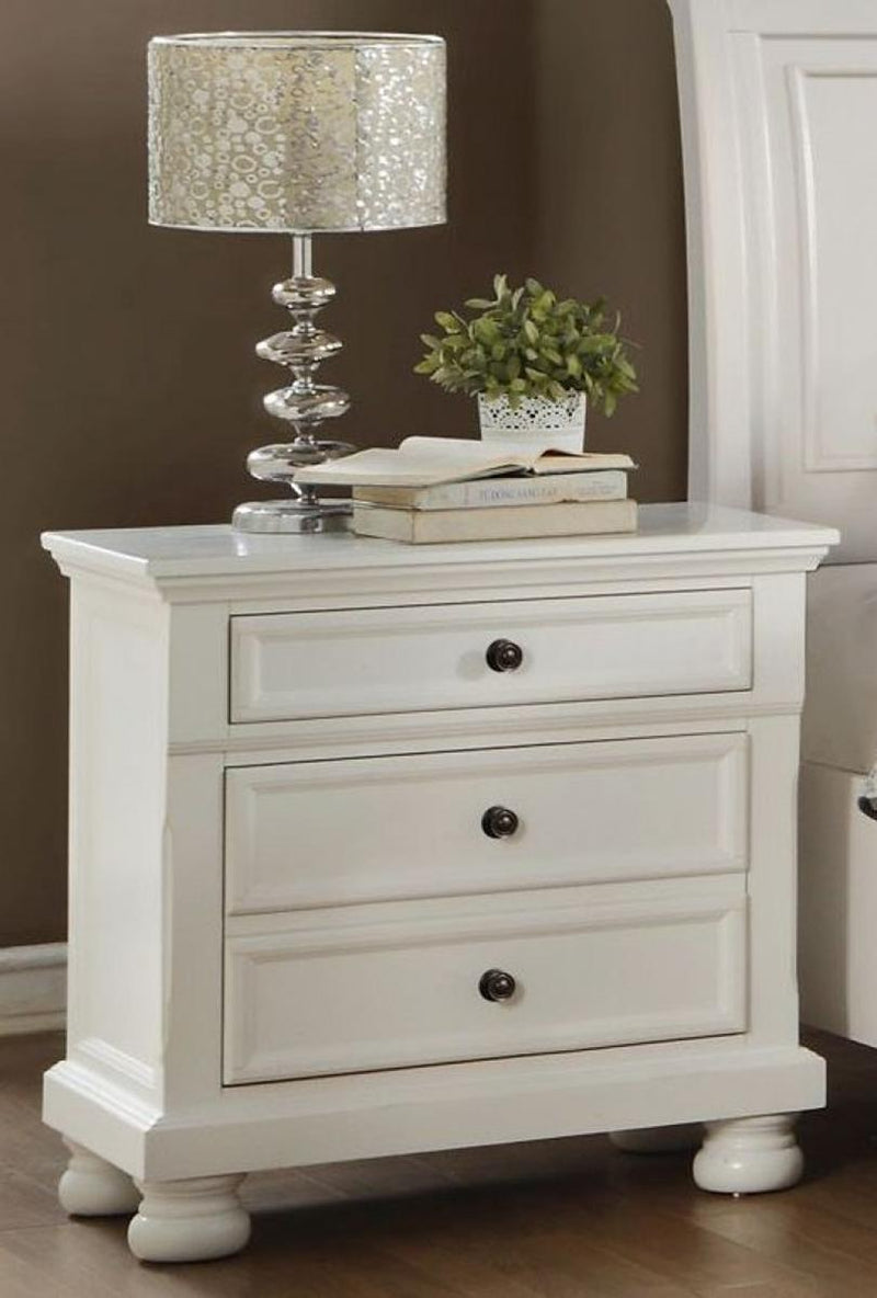 Homelegance Laurelin 3 Drawer Nightstand in White 1714W-4 image